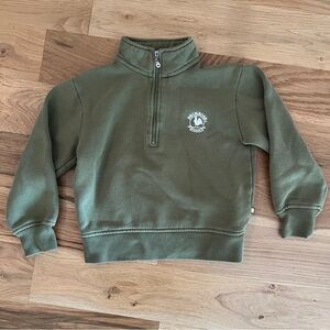 Primrose School 2XS (3-4) Olive Green Half-Zip Pullover